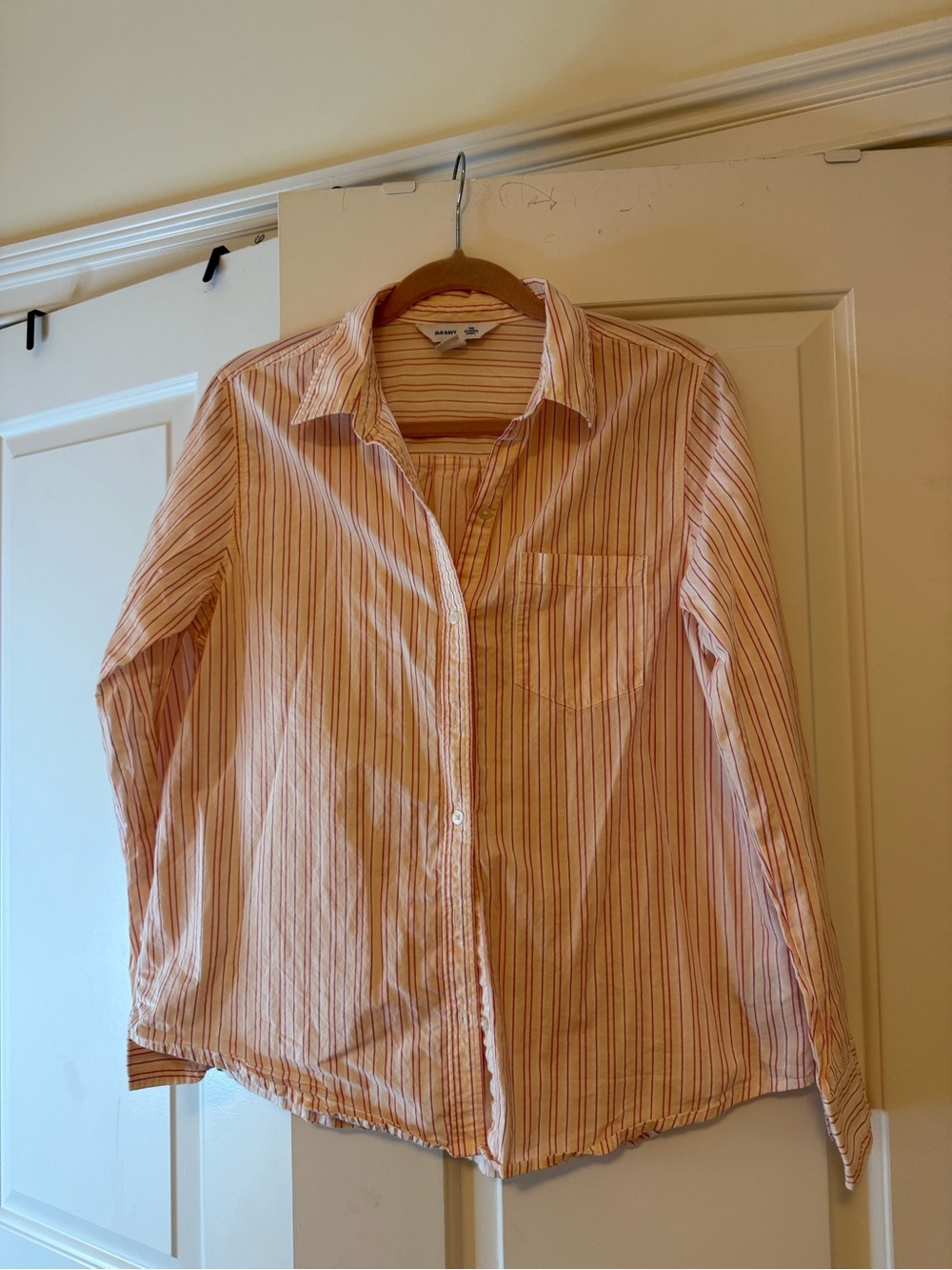 Old Navy Pink Orange Striped Button Down Shirt